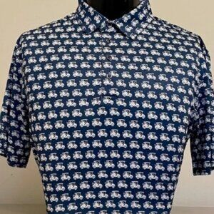 CS Cabana Navy Golf Cart Print Polo